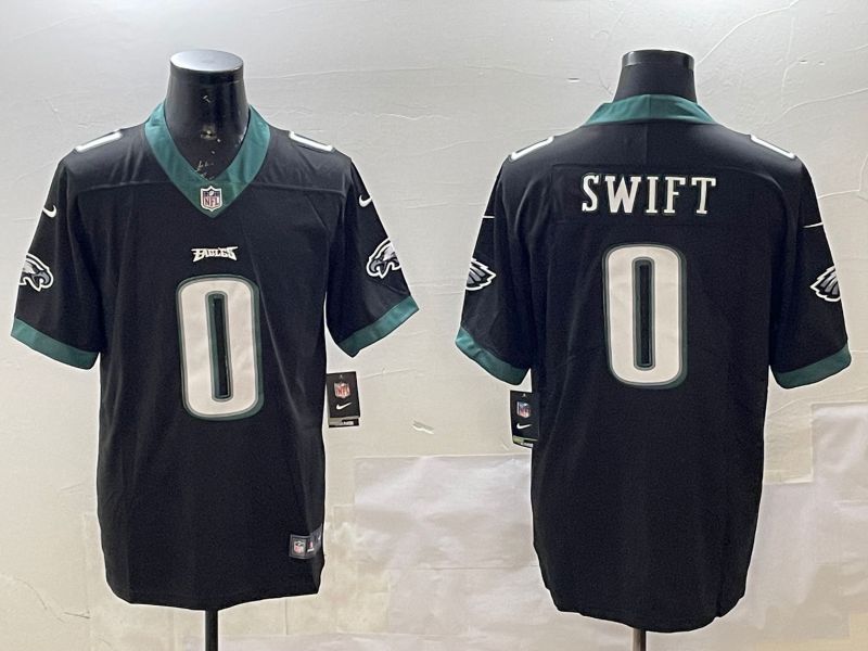 Men Philadelphia Eagles #0 Swift Black Second generations 2025 Nike Vapor Limited NFL Jersey style 1